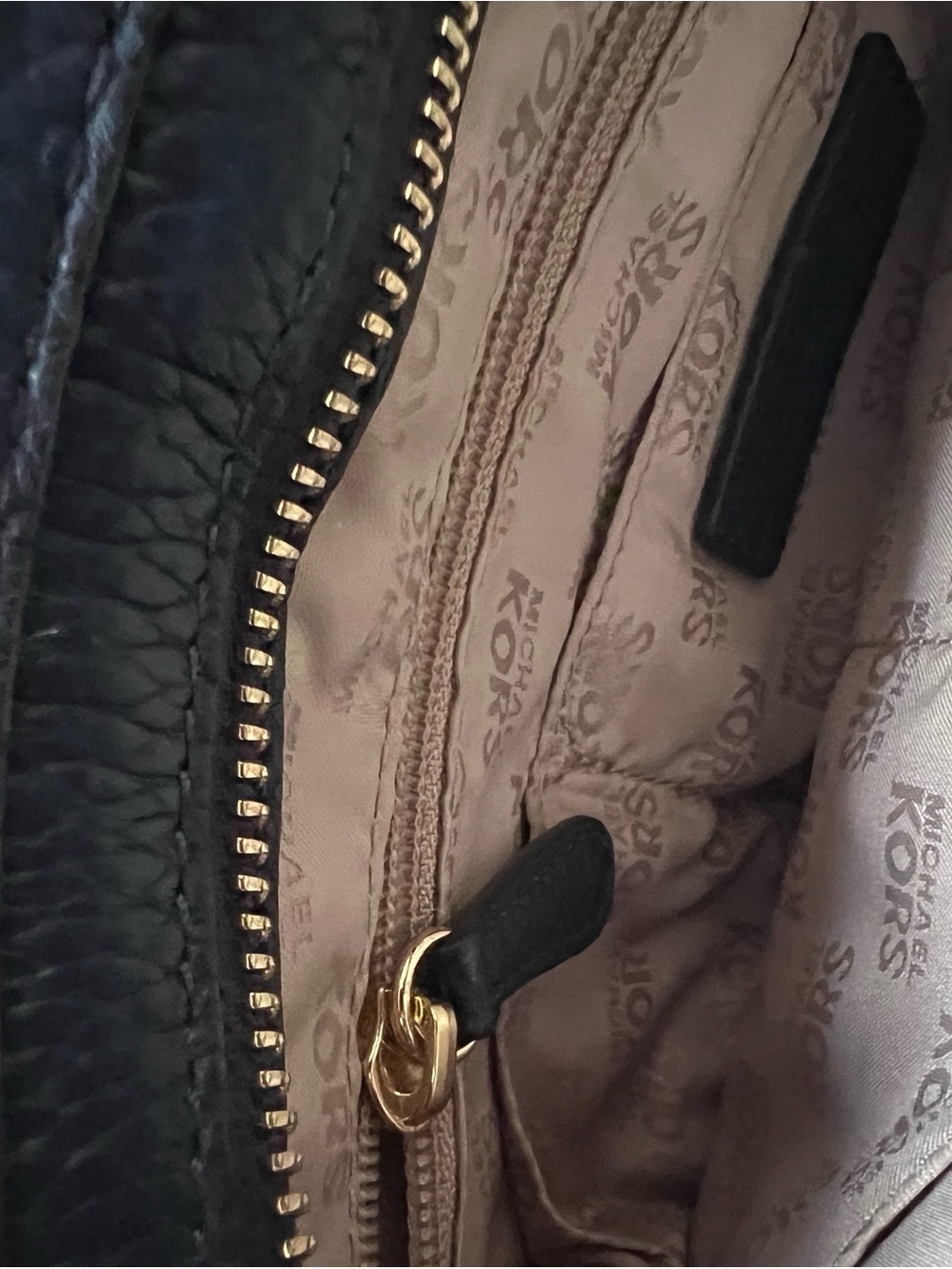 Michael Kors Navy Leather Crossbody Bag Gold Hardware - Picture 11 of 13